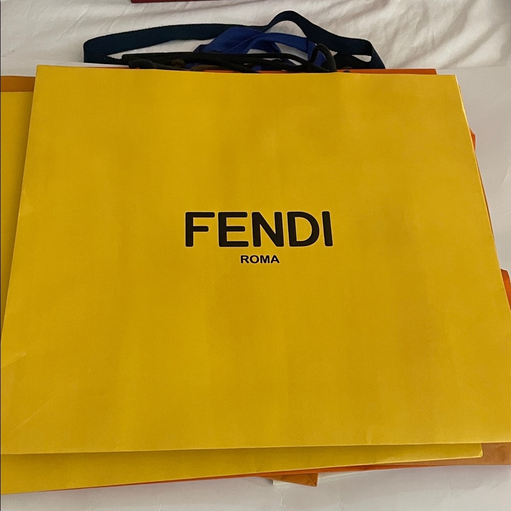 Fendi Roma Yellow Shopping Bag